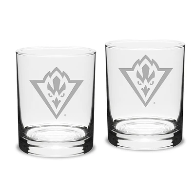 UNC Wilmington Seahawks 14oz. 2-Piece Classic Double Old-Fashioned Glass Set