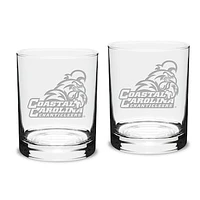 Coastal Carolina Chanticleers 14oz. 2-Piece Classic Double Old-Fashioned Glass Set