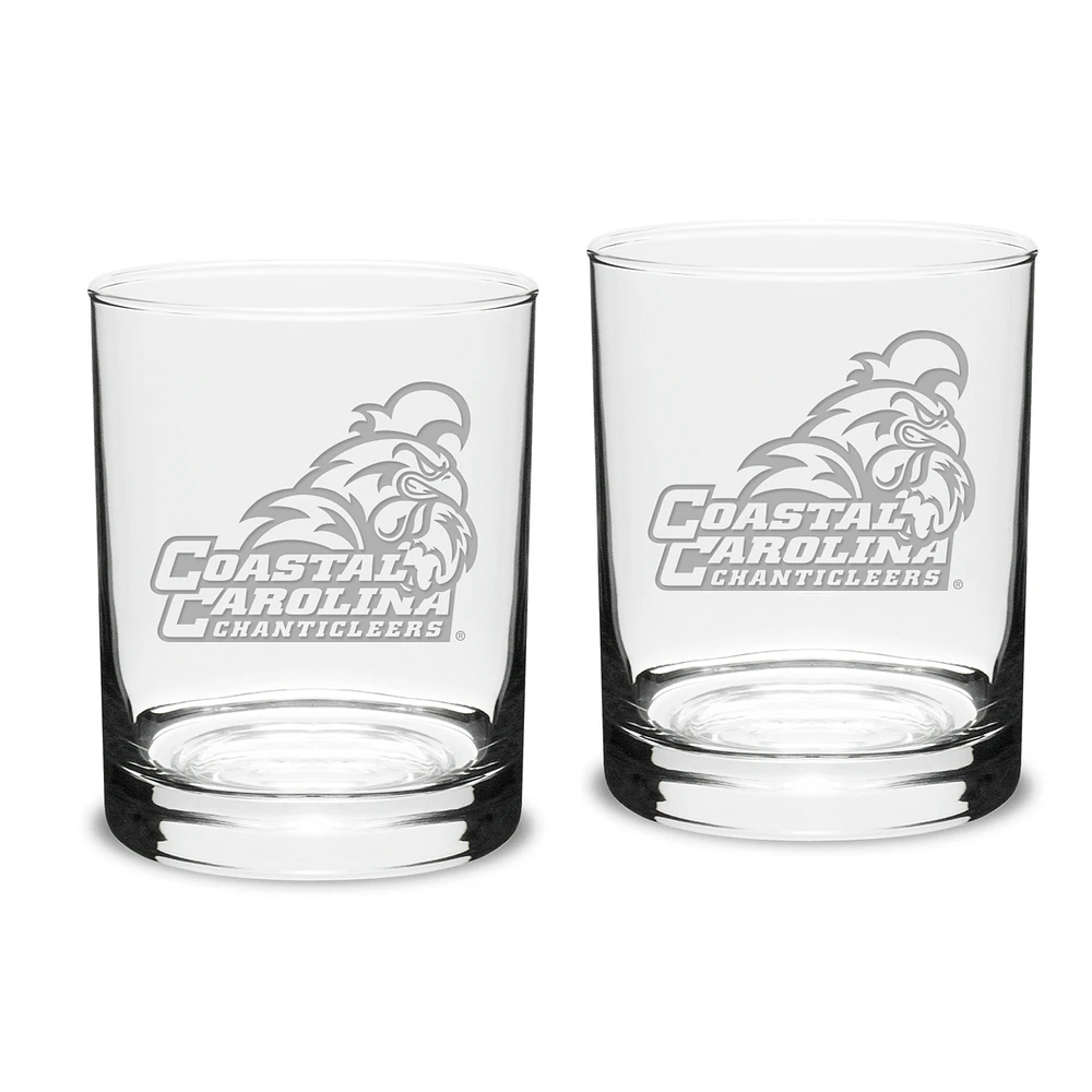 Coastal Carolina Chanticleers 14oz. 2-Piece Classic Double Old-Fashioned Glass Set