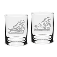 Coastal Carolina Chanticleers 14oz. 2-Piece Classic Double Old-Fashioned Glass Set