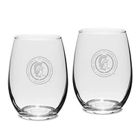 UNCG Spartans 15oz. 2-Piece Stemless Wine Glass Set