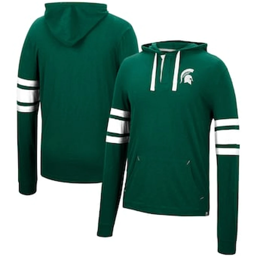 Men's Colosseum Green Michigan State Spartans Lebowski Hoodie Long Sleeve T-Shirt