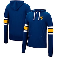 Men's Colosseum Navy West Virginia Mountaineers Lebowski Hoodie Long Sleeve T-Shirt