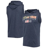 Men's Colosseum Heathered Navy Texas Tech Red Raiders OHT Military Appreciation Americana Hoodie Sleeveless T-Shirt