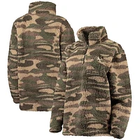 Women's G-III 4Her by Carl Banks Camo New York Yankees Sherpa Quarter-Zip Jacket