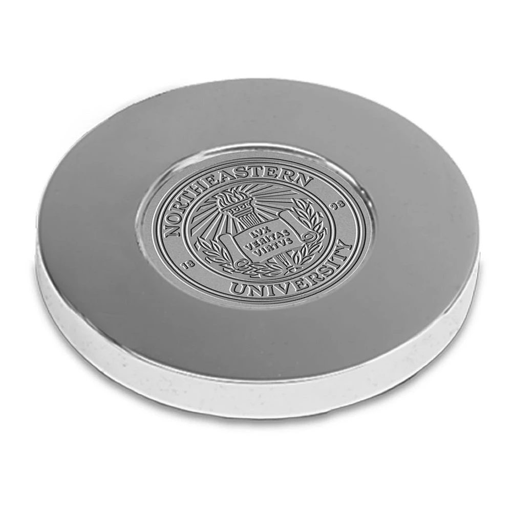 Silver Northeastern Huskies Logo Paperweight