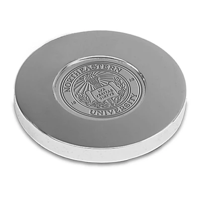 Silver Northeastern Huskies Logo Paperweight