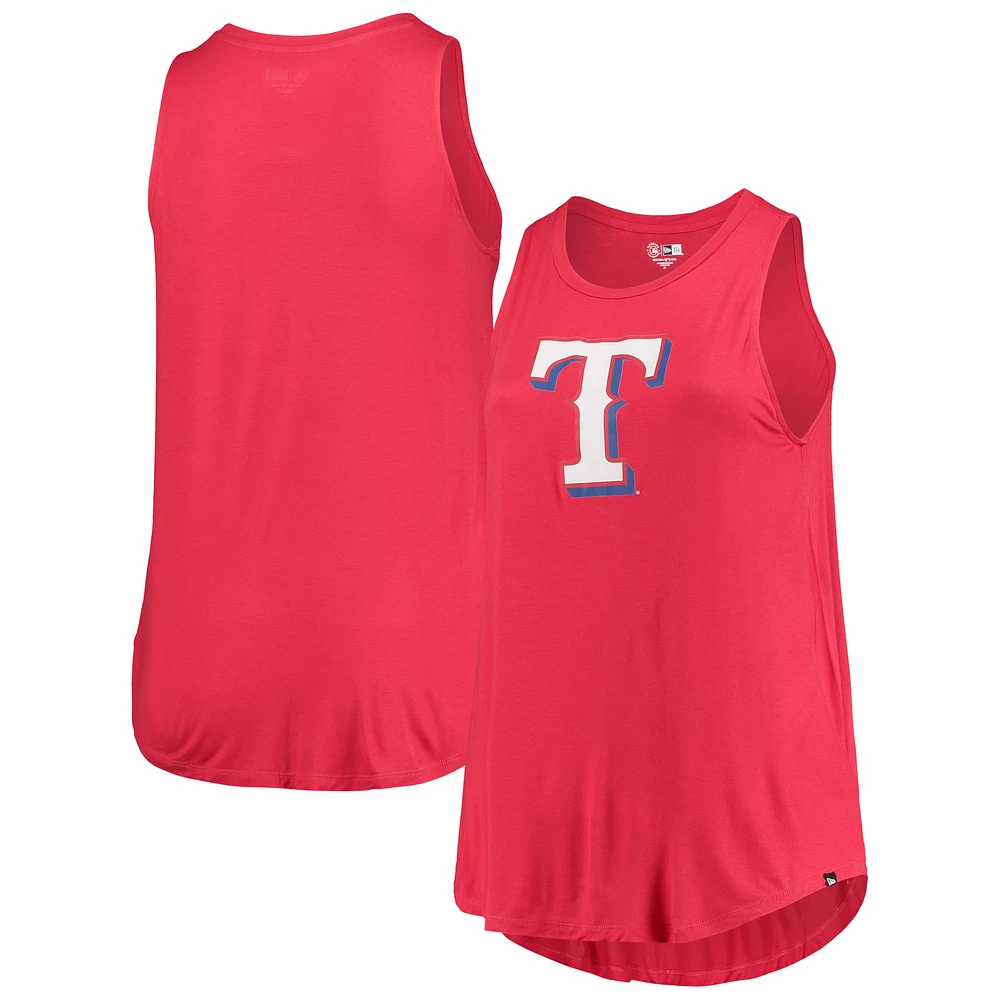 Women's New Era Red Texas Rangers Plus Size Team Tank Top