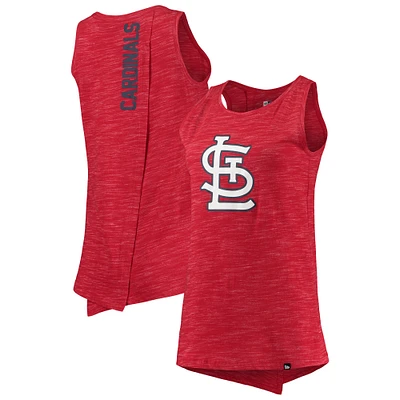 Women's New Era Red St. Louis Cardinals Space Dye Back-Knot Tank Top