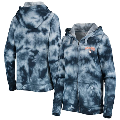 Women's New Era Navy Houston Astros Tie-Dye Full-Zip Hoodie