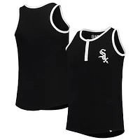 Girls Youth New Era Black Chicago White Sox Henley Tank Top