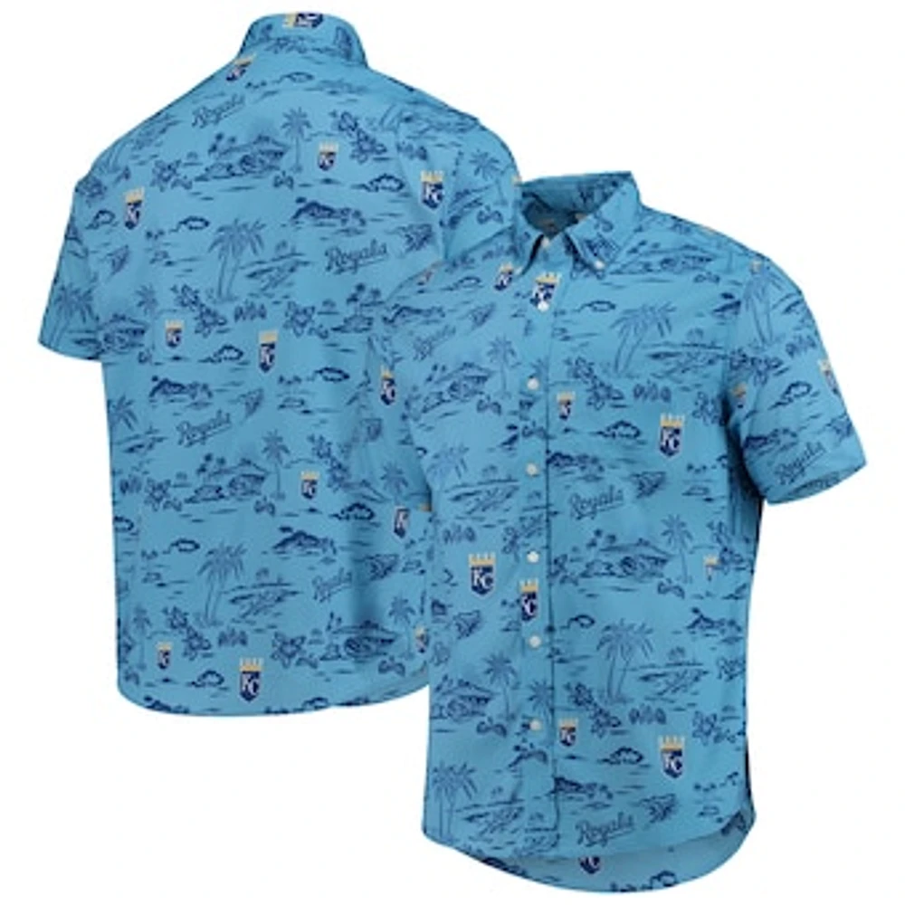 Men's Reyn Spooner Light Blue Kansas City Royals Kekai Performance Button-Up Shirt