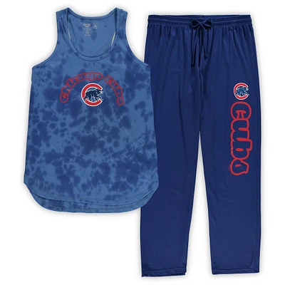 Women's Concepts Sport Royal Chicago Cubs Plus Jersey Tank Top & Pants Sleep Set