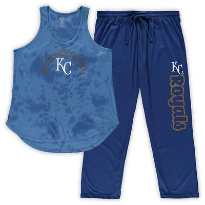 Women's Concepts Sport Royal Kansas City Royals Plus Jersey Tank Top & Pants Sleep Set