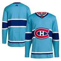 Men's adidas Light Blue Montreal Canadiens Reverse Retro 2.0 Authentic Blank Jersey