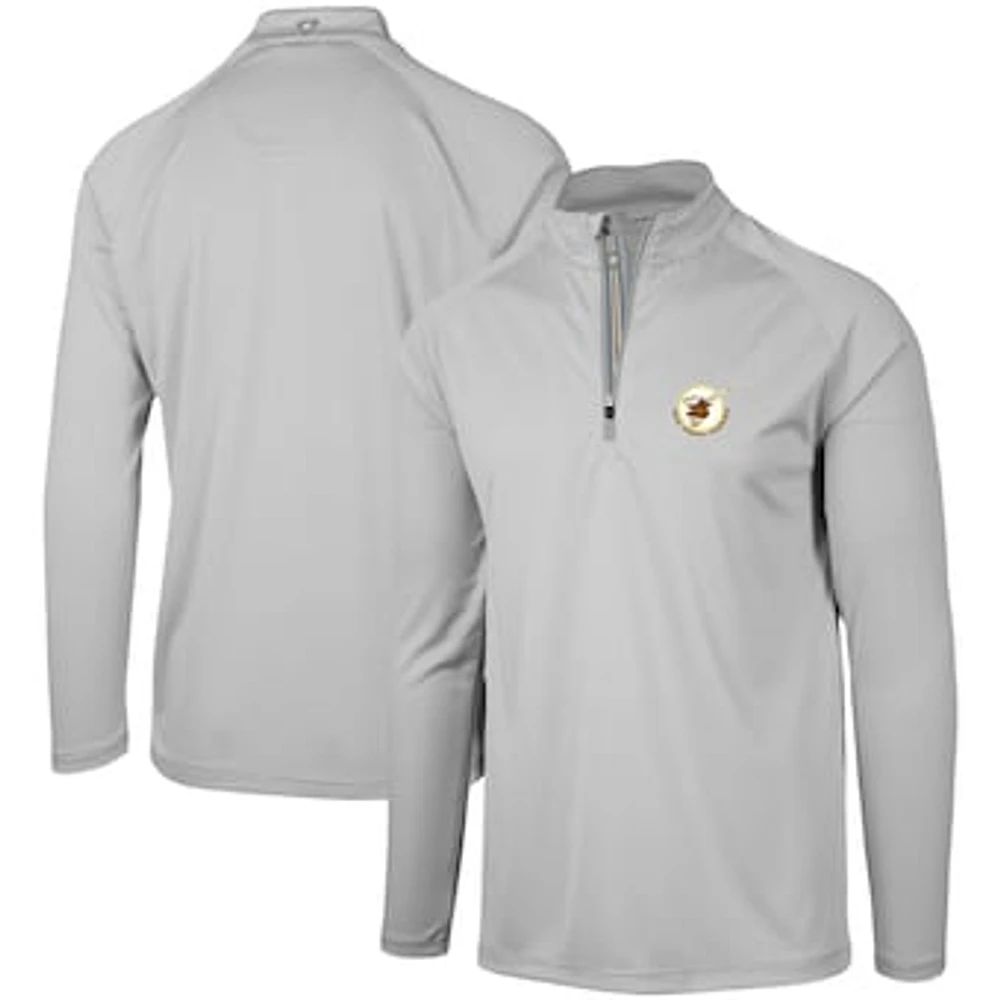 Men's Levelwear Gray San Diego Padres Cooperstown Collection Orion Raglan - Quarter-Zip Jacket