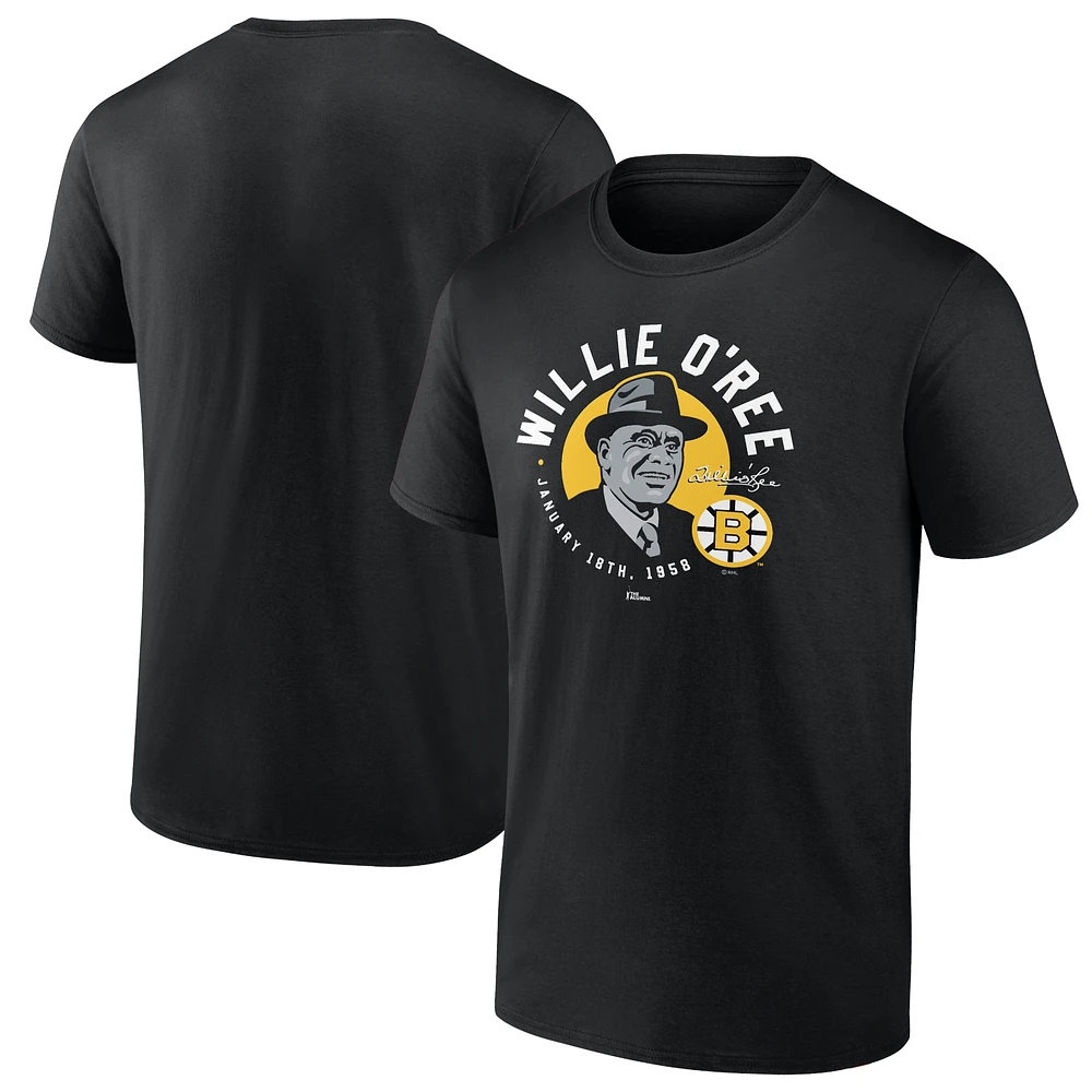 Men's Fanatics Willie O'Ree Black Boston Bruins Number Retirement T-Shirt