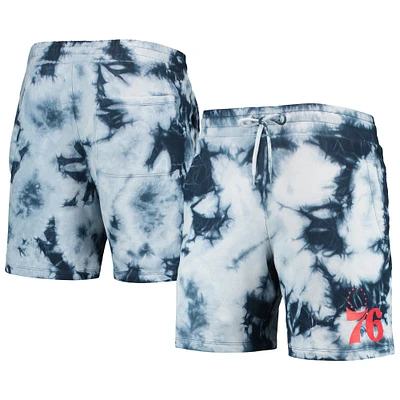 Men's New Era Royal Philadelphia 76ers Fleece Tie-Dye Shorts