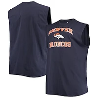 Men's Navy Denver Broncos Big & Tall Muscle Tank Top