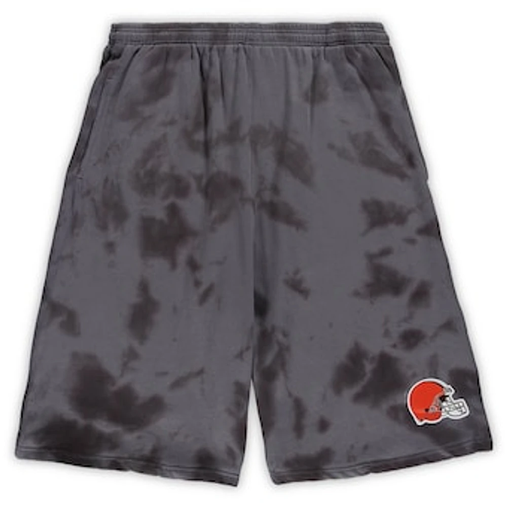 Men's Charcoal Cleveland Browns Big & Tall Tie-Dye Shorts