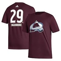 Men's adidas Nathan MacKinnon Burgundy Colorado Avalanche Fresh Name & Number T-Shirt