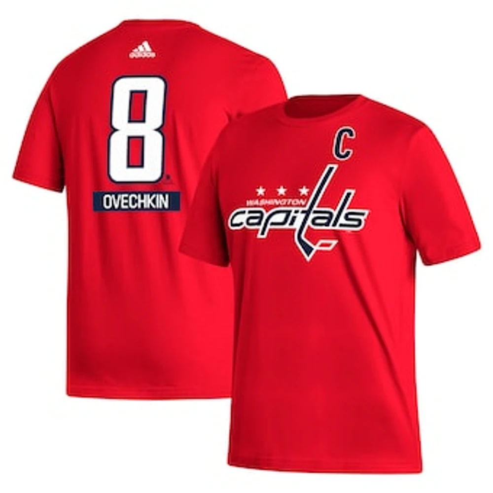 Men's adidas Alexander Ovechkin Red Washington Capitals Fresh Name & Number T-Shirt