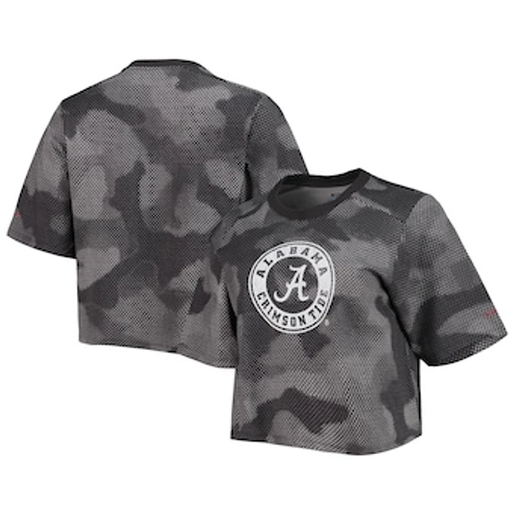 Women's Columbia Gray/Black Alabama Crimson Tide Park Camo Boxy T-Shirt