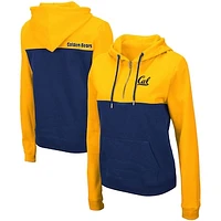 Women's Colosseum Gold/Navy Cal Bears Aidan Lightweight Half-Zip Hoodie