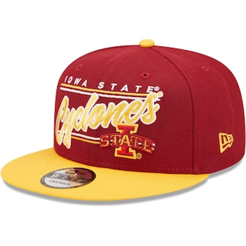 Men's New Era Cardinal Iowa State Cyclones Team Script 9FIFTY Snapback Hat