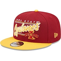 Men's New Era Cardinal Iowa State Cyclones Team Script 9FIFTY Snapback Hat