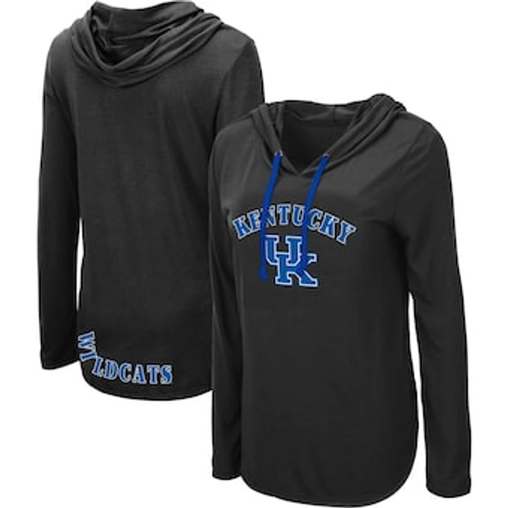 Women's Colosseum Black Kentucky Wildcats My Lover Lightweight Hooded Long Sleeve T-Shirt