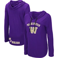 Women's Colosseum Purple Washington Huskies My Lover Lightweight Hooded Long Sleeve T-Shirt