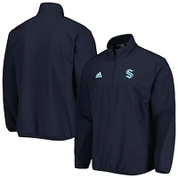 Men's adidas Navy Seattle Kraken COLD.RDY Quarter-Zip Jacket