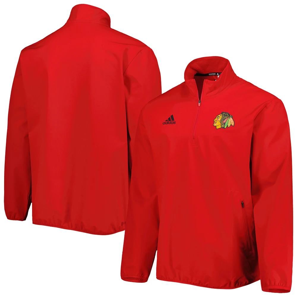 Men's adidas Red Chicago Blackhawks COLD.RDY Quarter-Zip Jacket