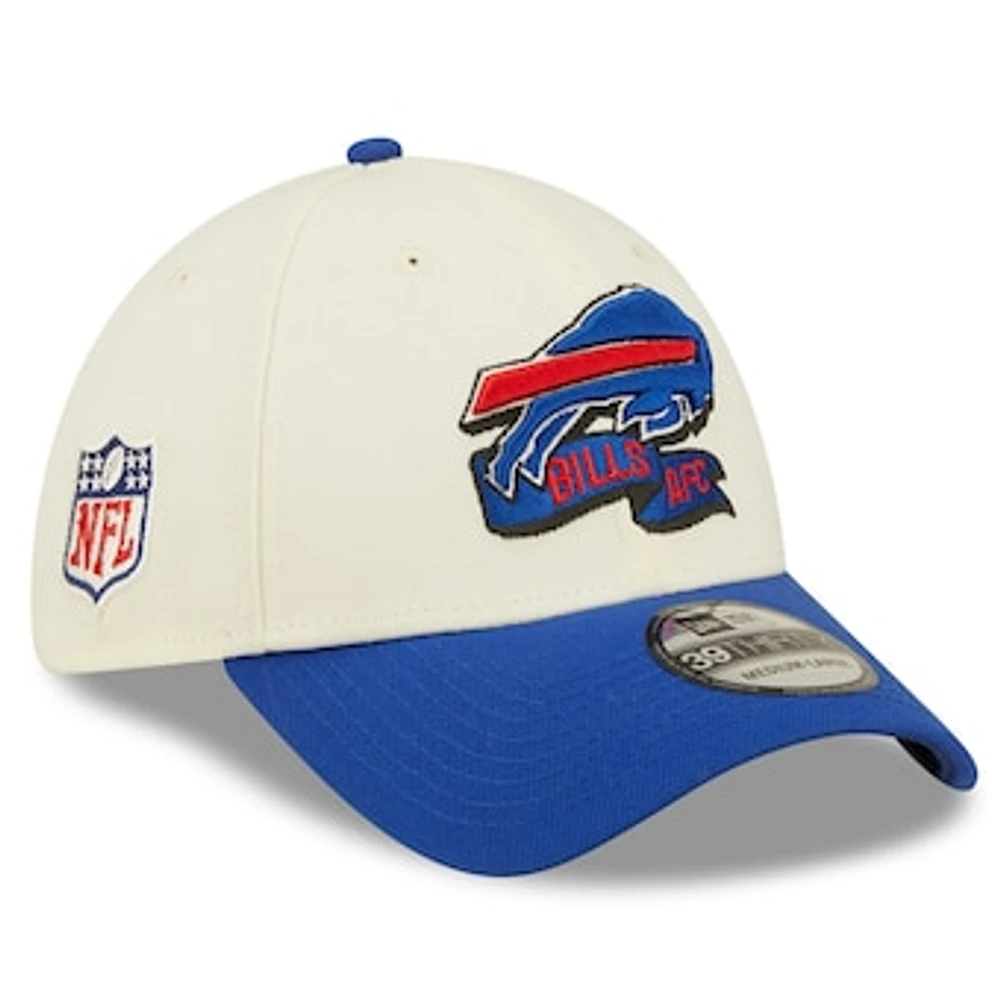 Men's New Era Cream/Royal Buffalo Bills 2022 Sideline - 39THIRTY 2-Tone Flex Hat