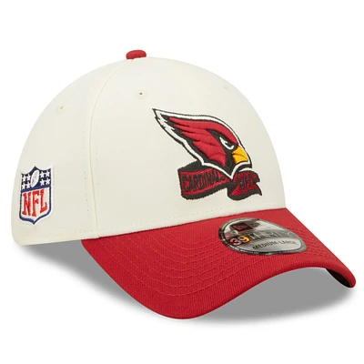 Men's New Era Cream/Cardinal Arizona Cardinals 2022 Sideline - 39THIRTY 2-Tone Flex Hat