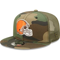 Men's New Era Camo/Olive Cleveland Browns Trucker 9FIFTY - Snapback Hat