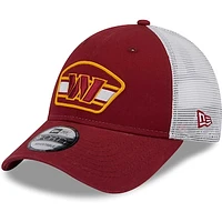 Men's New Era Burgundy/White Washington Commanders Patch Trucker 9FORTY - Snapback Hat