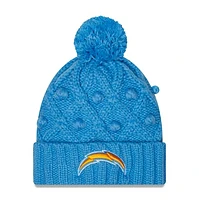 Women's New Era Powder Blue Los Angeles Chargers Toasty Cuffed Pom Knit - Hat