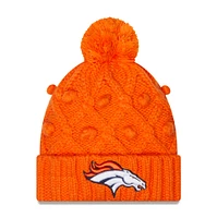 Women's New Era Orange Denver Broncos Toasty Cuffed Pom Knit - Hat