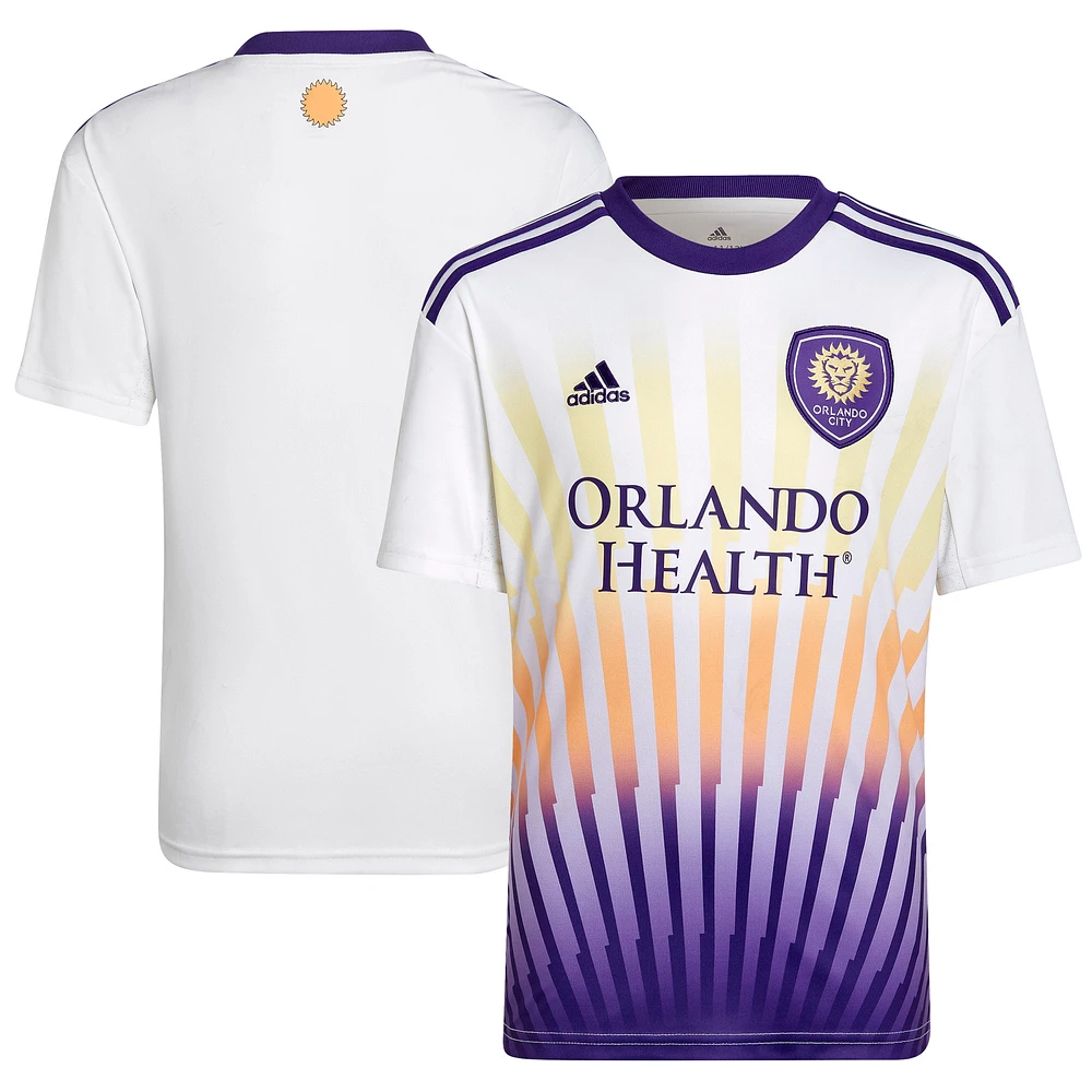 Youth adidas White Orlando City SC 2022 The Sunshine Kit Replica Blank Jersey