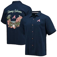 Men's Tommy Bahama Navy Atlanta Braves Baseball Bay Button-Up Shirt