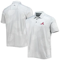 Men's Tommy Bahama Gray Atlanta Braves Palm Coast Delray Fond IslandZone Allover Polo