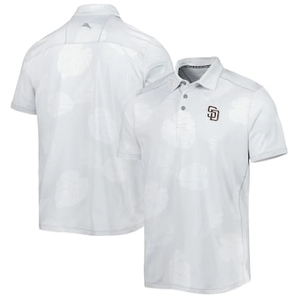 Men's Tommy Bahama Gray San Diego Padres Palm Coast Delray Fond IslandZone Allover Polo