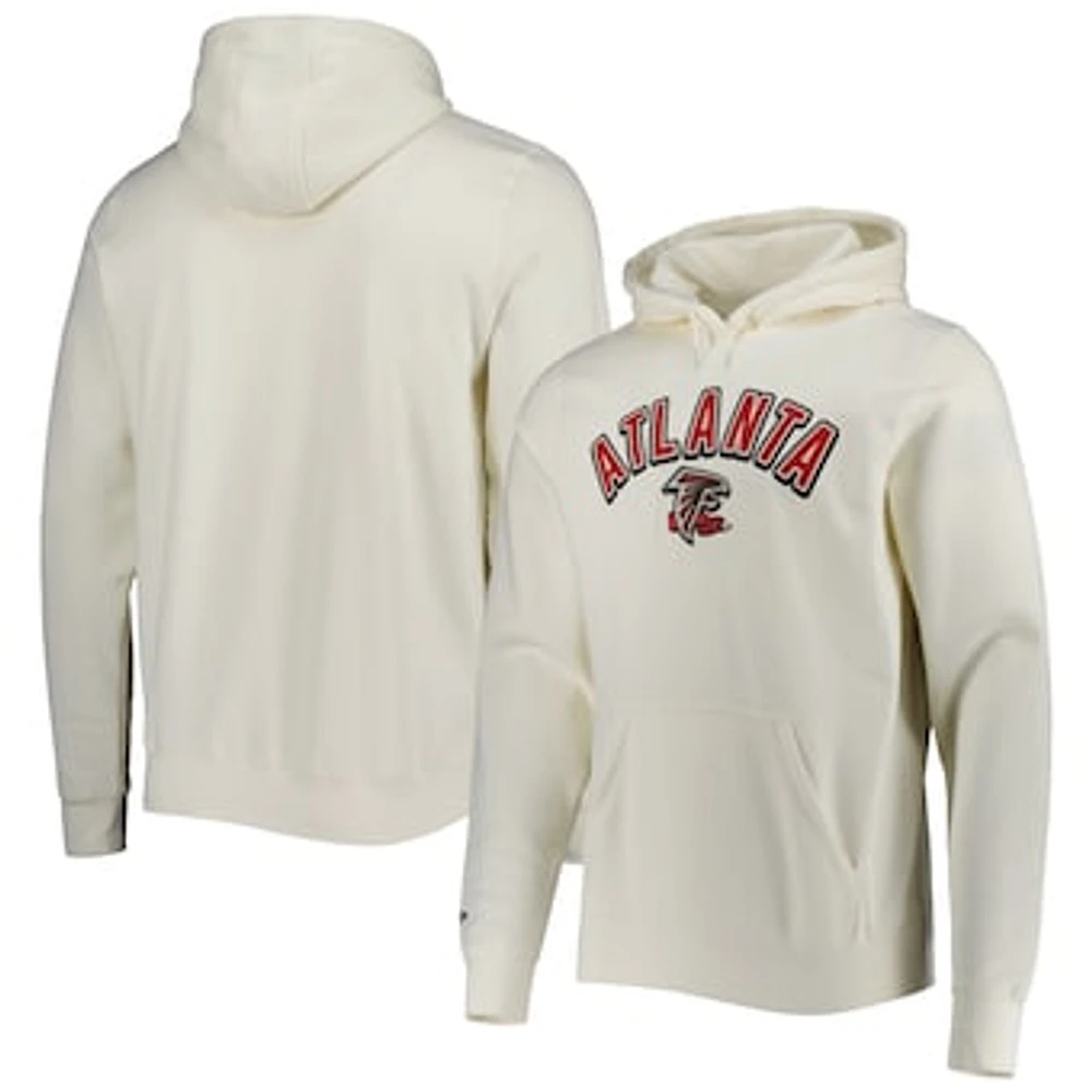 Men's New Era Cream Atlanta Falcons Sideline Chrome Pullover Hoodie