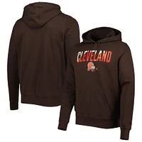 Men's New Era Brown Cleveland Browns Ink Dye Pullover Hoodie