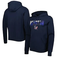 Men's New Era Navy Houston Texans Ink Dye Pullover Hoodie