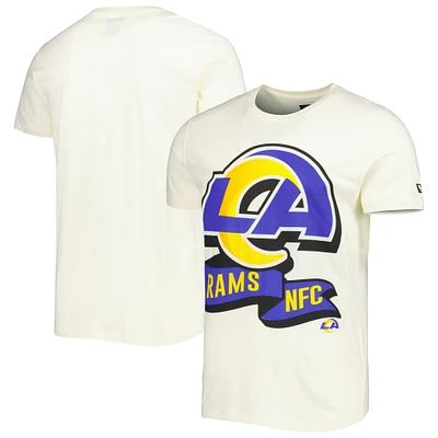 Men's New Era Cream Los Angeles Rams Sideline Chrome T-Shirt