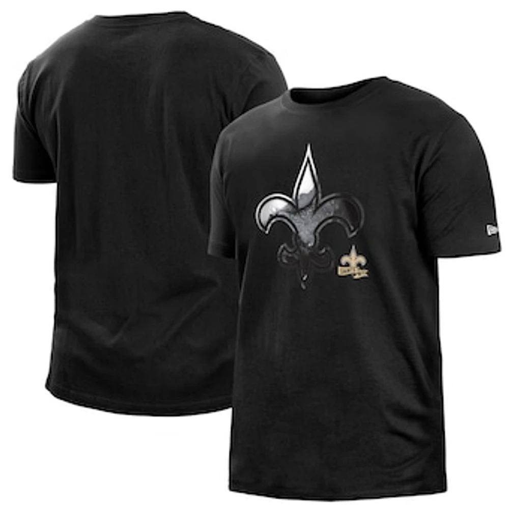 Men's New Era Black Orleans Saints 2022 Sideline Ink Dye T-Shirt