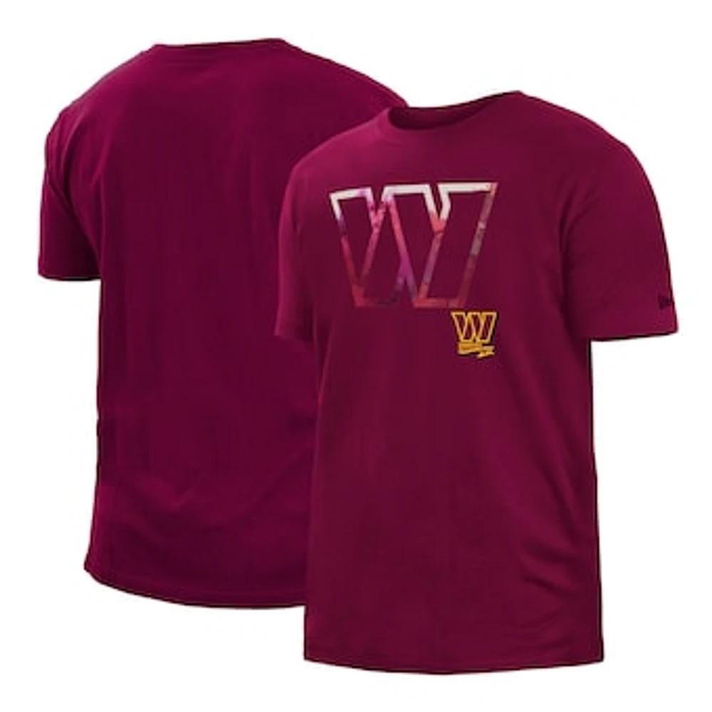 Men's New Era Burgundy Washington Commanders 2022 Sideline Ink Dye T-Shirt